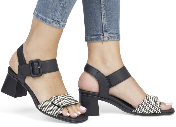 Remonte sandalen met gevlochten details SCHWARZ-WEISS