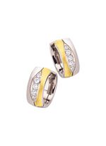 Creolen in twee kleuren met synthetische zirkonia 