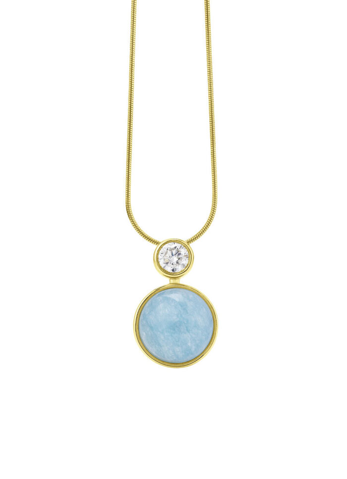 Elegante verfijning: hanger met echte blauwe chalcedoon 