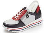 Waldläufer, comfortabele damessneakers, breedte H, met uitneembaar voetbed BLAUW-WIT-ROOD
