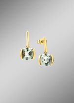 Elegante oorknopjes met echte groene amethist 