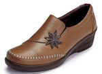 Gemini pantoffels met leren applicaties COGNAC