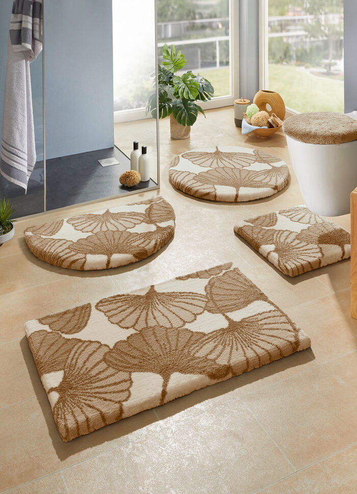 Badkamerset met ginkgo-bladmotief CAPPUCCINO