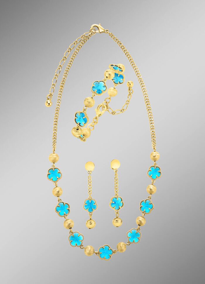 Sieradenset,  3-delig, met bloemmotief 