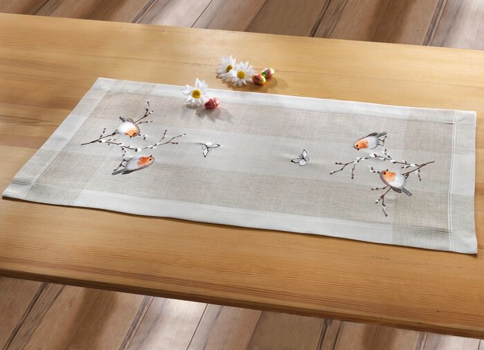 Tafel- en kamerdecoratie met roodborstjemotief 