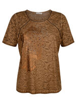 Shirt met mesh-inzetstukken 