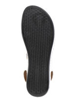 ELENA EDEN sandaal van nappaleer met metalen decoratie WIT