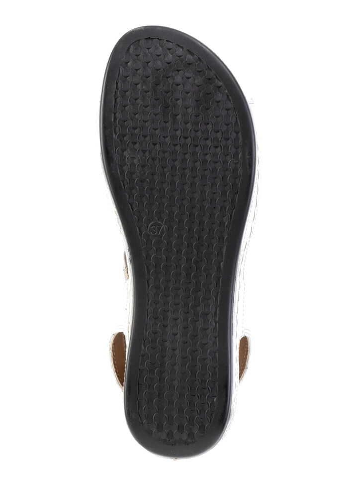 ELENA EDEN sandaal van nappaleer met metalen decoratie WIT