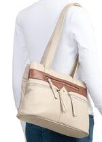 Laurina, tas, dames, van leer BEIGE-BRAUN