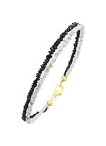 Verfijnde armband met ruwe diamanten in licht- en donkergrijs 