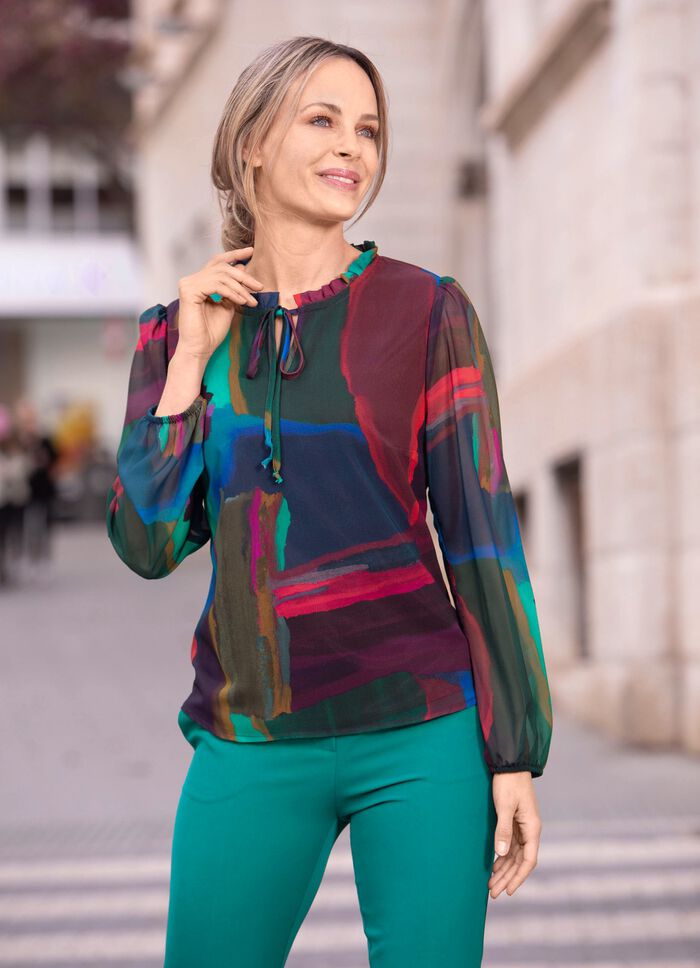 Tuniek met geplooide kraag 