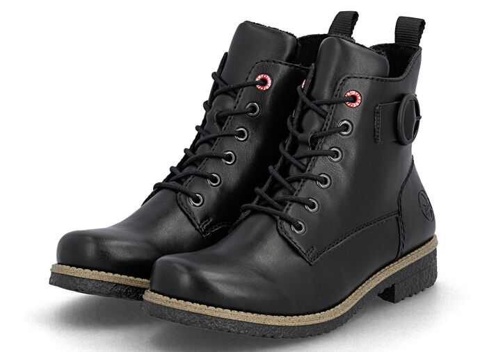 Rieker, klassieke dames enkellaarsjes, met rits SCHWARZ