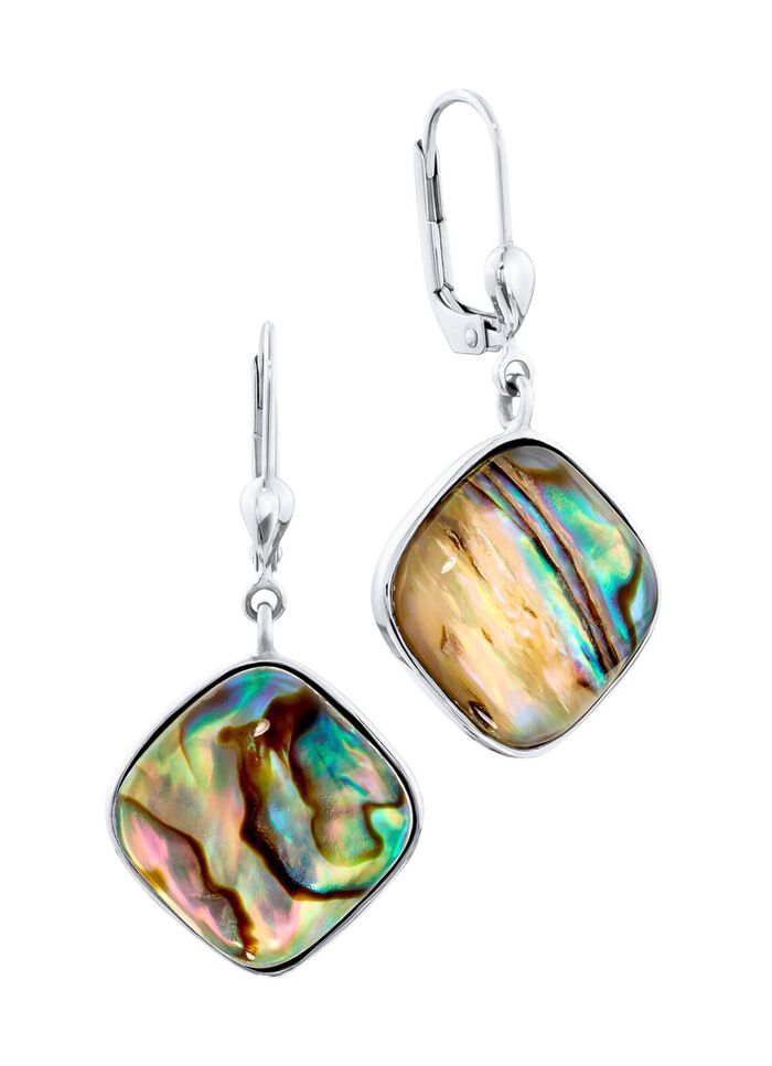 Oorbellen met kristal-zeeorenparelmoer 