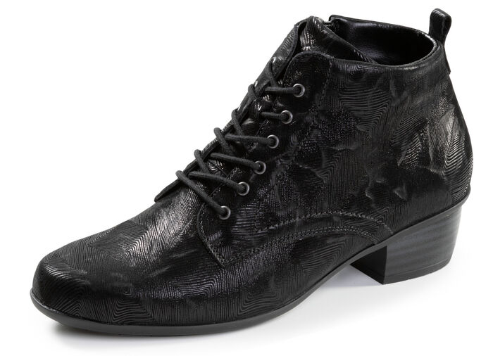 Waldläufer, comfortabele dames enkellaarsjes, winterschoenen, breedte H, met uitneembaar voetbed SCHWARZ