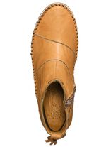 Gemini mocassin enkellaarsjes van rundnappaleer met een gerimpelde structuur GEEL