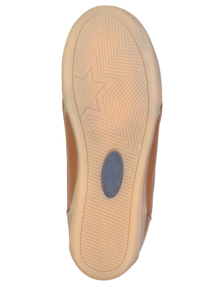 Andrea Conti, comfortabele damessneakers, breedte G, met uitneembaar voetbed COGNAC