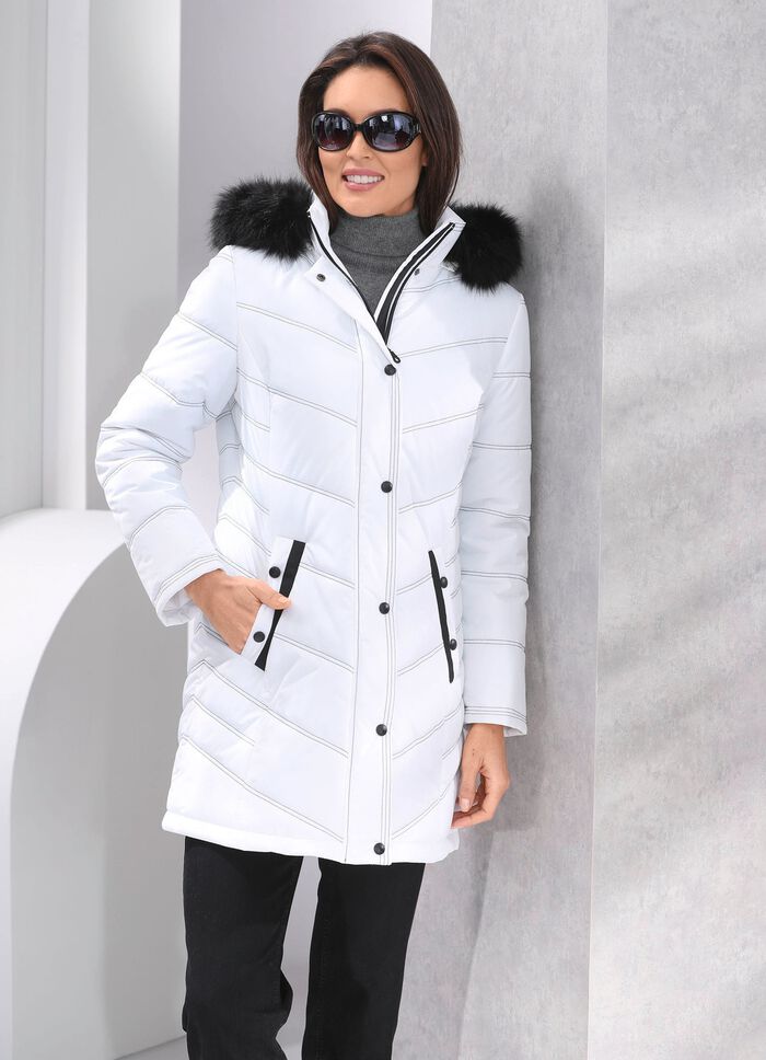 Lange jas met afneembare capuchon 