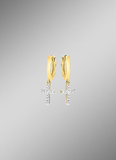 Chique creolen met 2 diamanten 