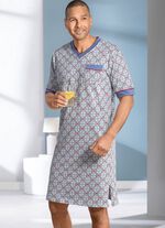 Nachthemd met korte mouwen en V-hals 