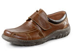 GINO GALANTE pantoffels van generfd rundnappaleer COGNAC