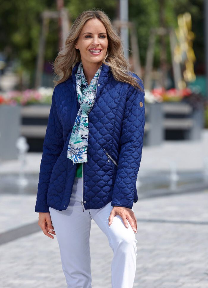 Functioneel jack met interessante quilting SAPHIRBLAU