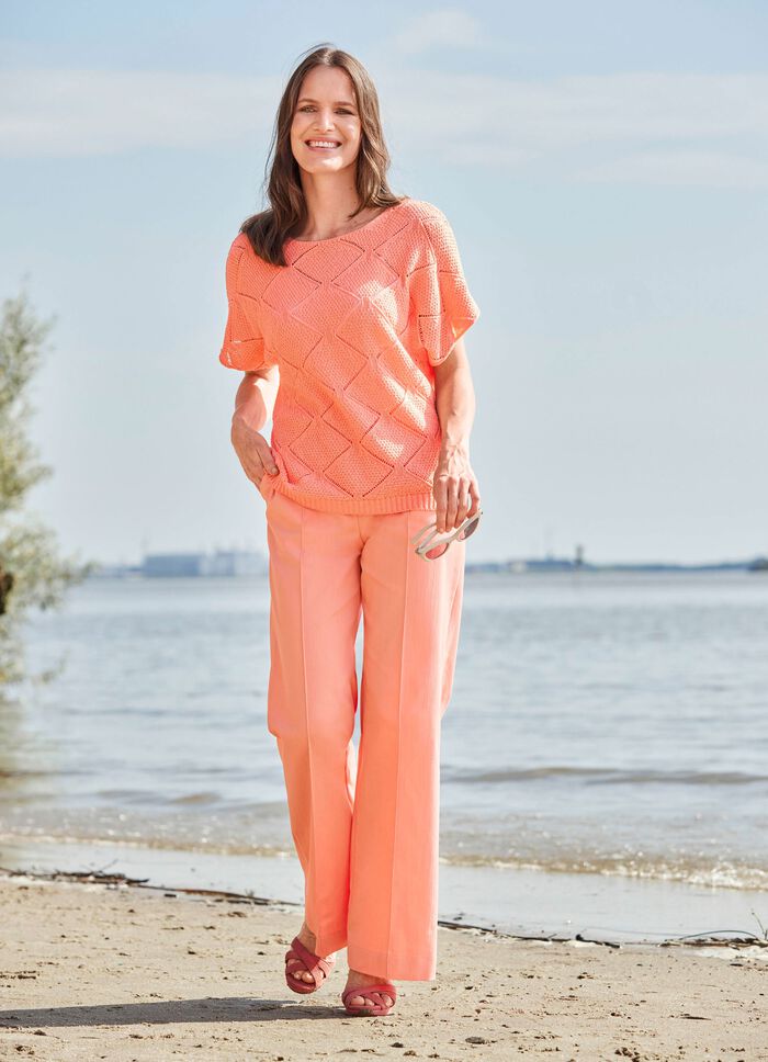 Trui met ajourruitjesmotief 