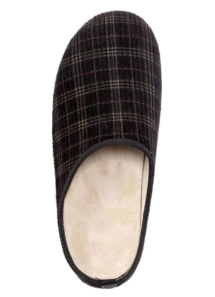 Textielpantoffels met uitneembaar voetbed ZWART