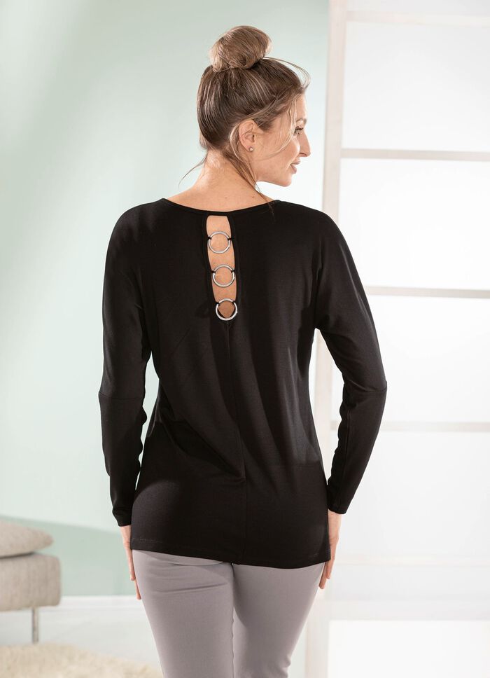 Shirt met lange vleermuismouwen 