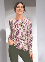 Shirt met all-over print PALISSANDER-BESSEN-OLIJF