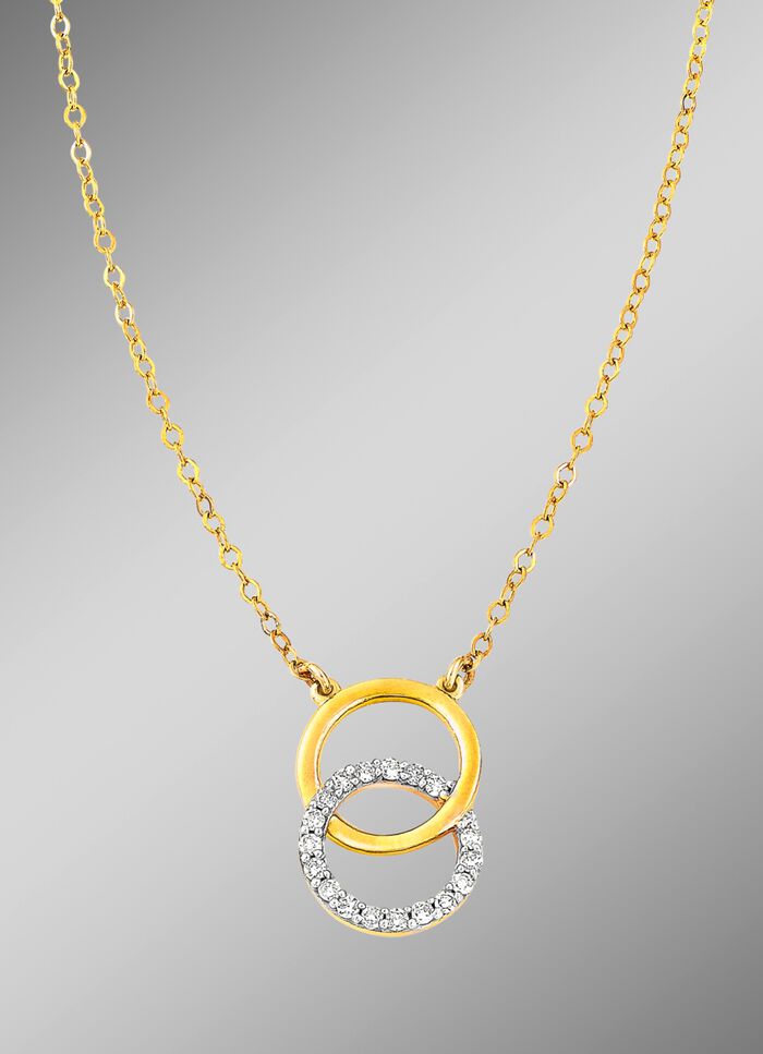 Moderne ketting met 18 diamanten 