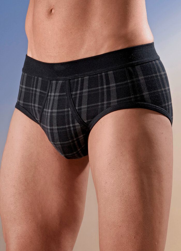 Schiesser set van twee slips met ruitmotief 