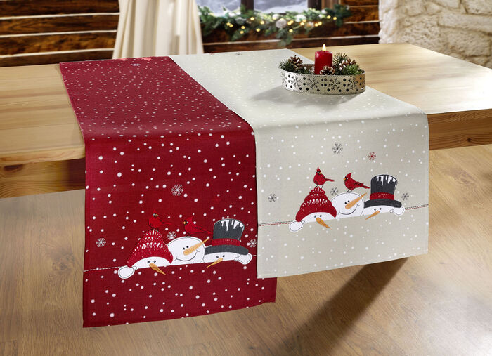 Magische tafel- en kamerdecoratie met sneeuwpopmotieven 