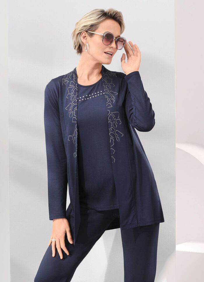 2-delige set bestaande uit overhemdjas en overhemd 