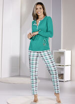 Twee-pack pyjama&#39;s met lange mouwen en knoopsluiting 