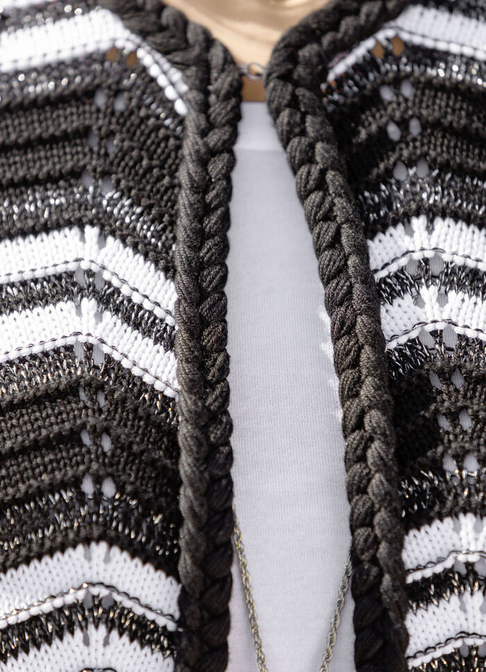 Cardigan met gevlochten rand 