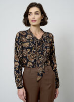 Blouse met gestrikte hals 