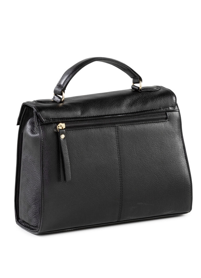 Laurina tas van volledig rundnappaleer ZWART