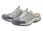 Rieker, klassieke damesklompen, met elastische decoratieve vetersluiting JEANSBLAUW/BEIGE