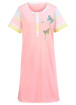 Set van twee nachthemden, met korte mouwen en knoopsluiting 