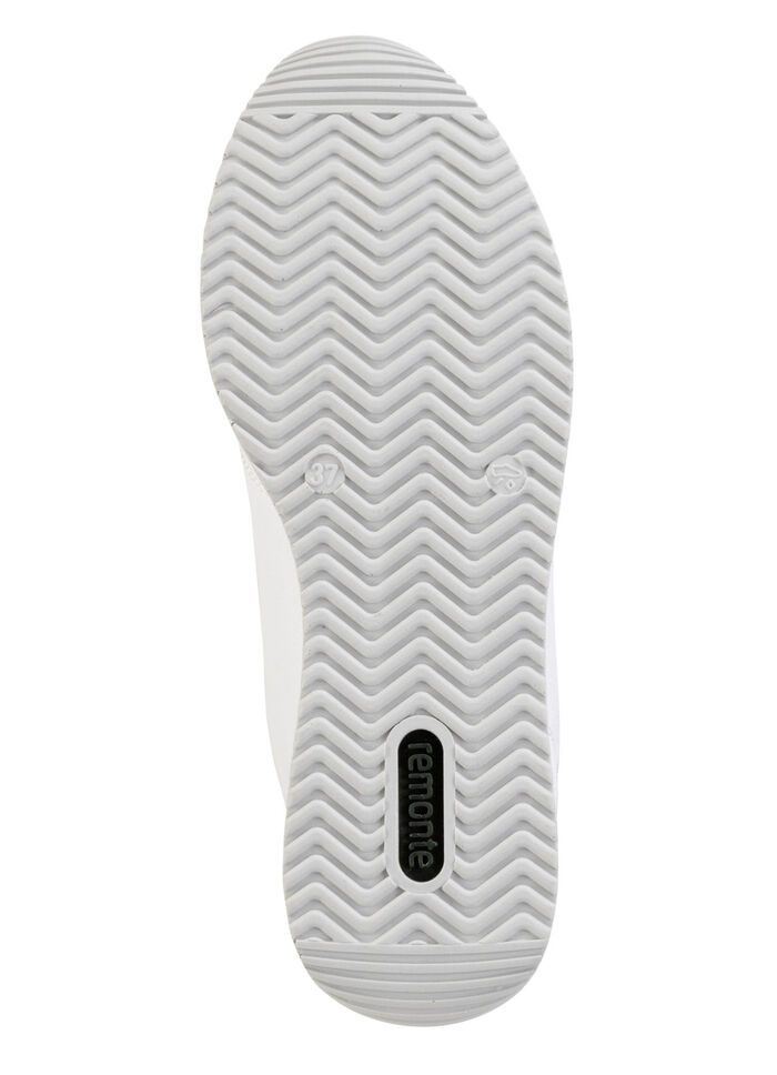 Remonte sneakers met veters en glinsterende zilveren contrastrand WIT