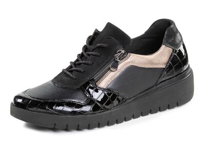 Sneakers met veters van nappaleer 