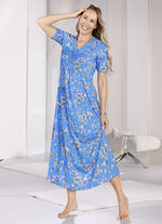 Nachthemd, enkellang, met rijkelijk motiefkant 