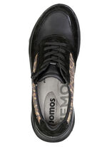 Trendy dames veterschoenen, breedte K, met uitneembaar voetbed ZWARTBRUIN