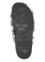 Slippers gemaakt van bedrukt pluche materiaal ECRU-GRIJS