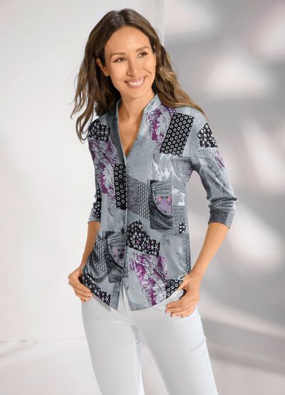 Overhemdblouse met knoopsluiting 