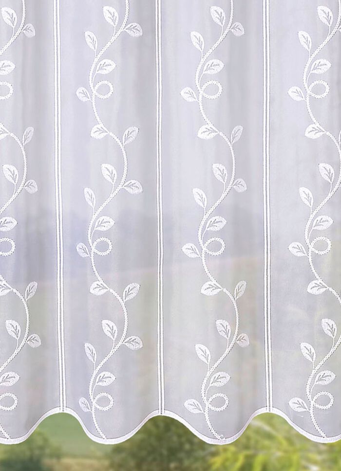 Kort gordijn met rankmotief 