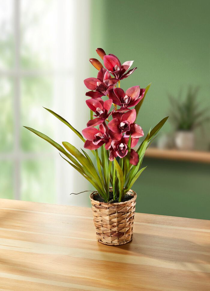 Orchidee gemaakt van kunstmatig en textielmateriaal 