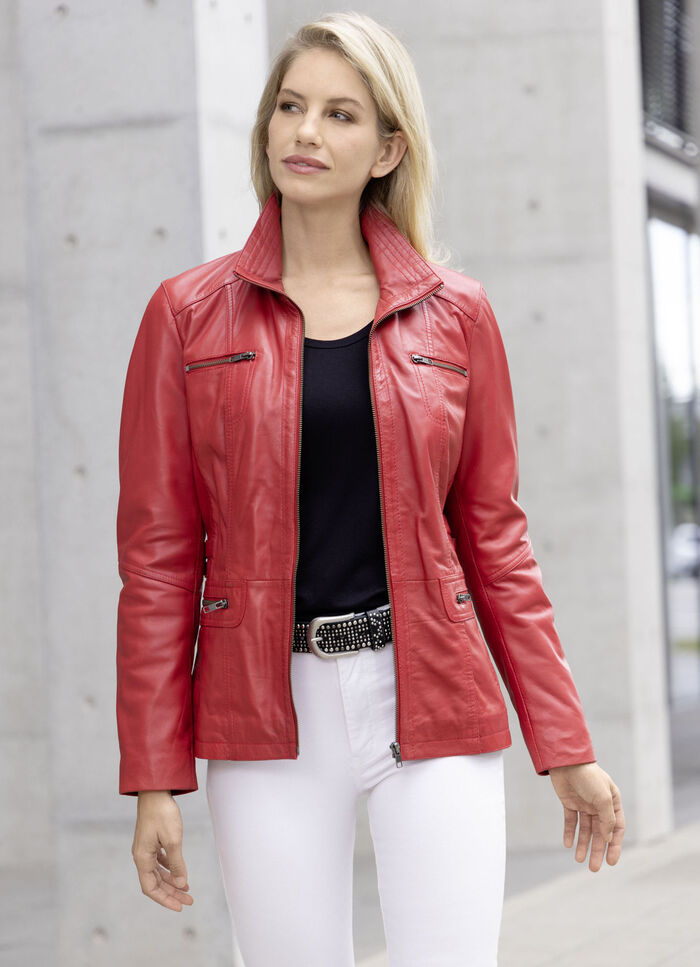 Kort leren jasje van “Caminari” 