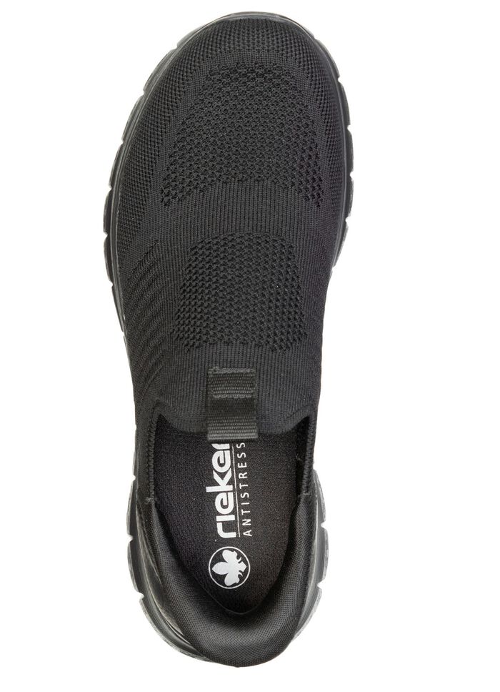 Rieker, lichtgewicht herenpantoffels, met verstevigde hielkap ZWART