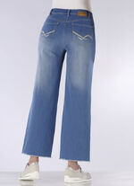Jeans met modieuze beenwijdte JEANSBLAUW
